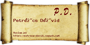 Petrács Dávid névjegykártya